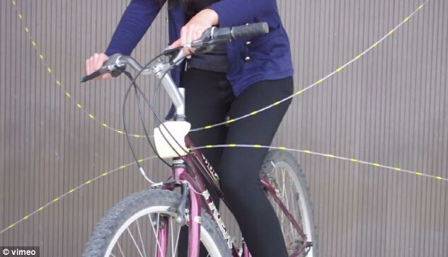 美大学生设计自行车“胡须”保护骑车人安全（图）